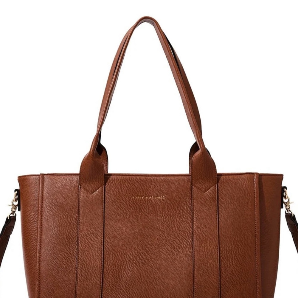 BRAND NEW Elegant Brown Tote Bag | MULTITASKER CHESTNUT from Poppy & Peonies
